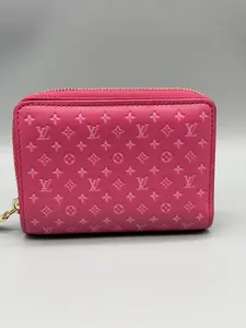 Pre-owned Louis Vuitton Leather Small Leather Goods Nano Monogram Portefeuille Roux Wallet