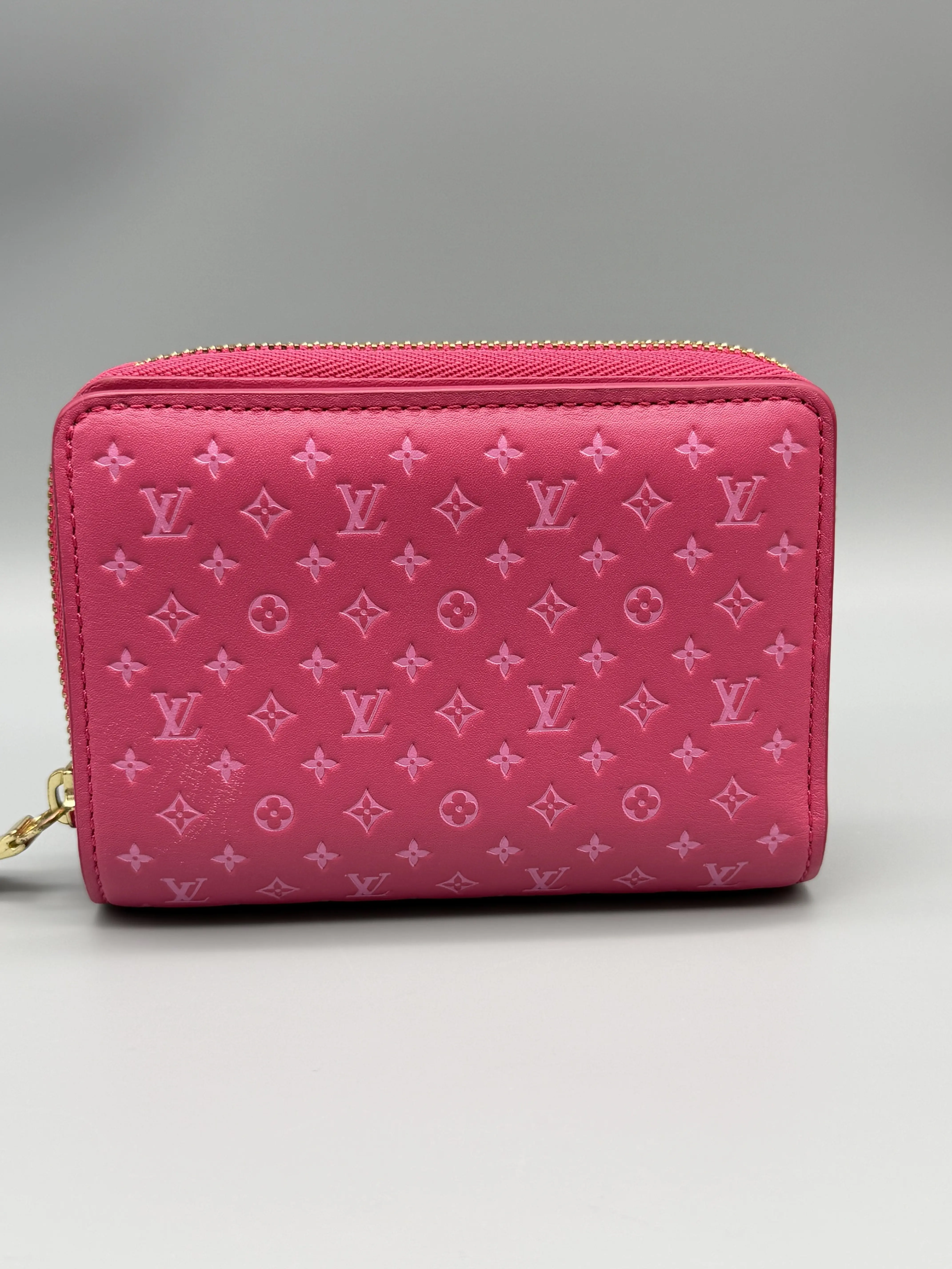 Pre-owned Louis Vuitton Leather Small Leather Goods Nano Monogram Portefeuille Roux Wallet