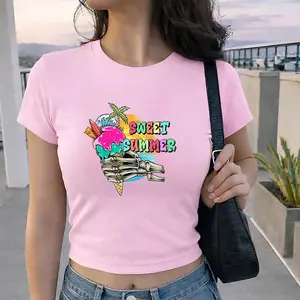 Sweet Summer Skeleton Ice Cream Shirt, Funny Beach Vacation Tee, Retro Summer Graphic Top, Cute Sunny Vibes.