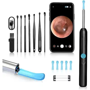 Ear Wax Removal Kit,Earwax Removal Tools with 1080P HD Camera and 6 LED Lights,IP67 Waterproof,Multi-Purpose 8 Pcs Ear Cleaning Kit,Easy to Use,Ear Cleaner with Camera for iOS and Android