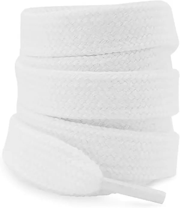 Thick Flat Cotton Shoelaces, 5/8" (15mm) Wide Chunky Replacement Laces for Old School Sneakers, Retro Hiking Shoes & Boots, Travel, Work, Sports, Exercise, Commuting, Footwear, Classic