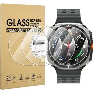 Suoman 4-pack for Samsung Galaxy Watch ultra 47mm screen protector, [full coverage protective] 9H hardness tempered glass screen protector for Galaxy Watch 7 Ultra 47mm