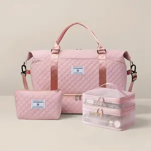 Large Capacity Women's Bag Set, Gym Travel Sports Backpack, Short Trip Luggage Tote, Multi-Pocket Storage, Unisex Multifunctional Three Piece Set, Travel Organizer Bag