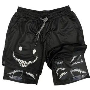 Anime Performance Shorts Summer Double Layer Beach Pants Fitness Training Pant Sports