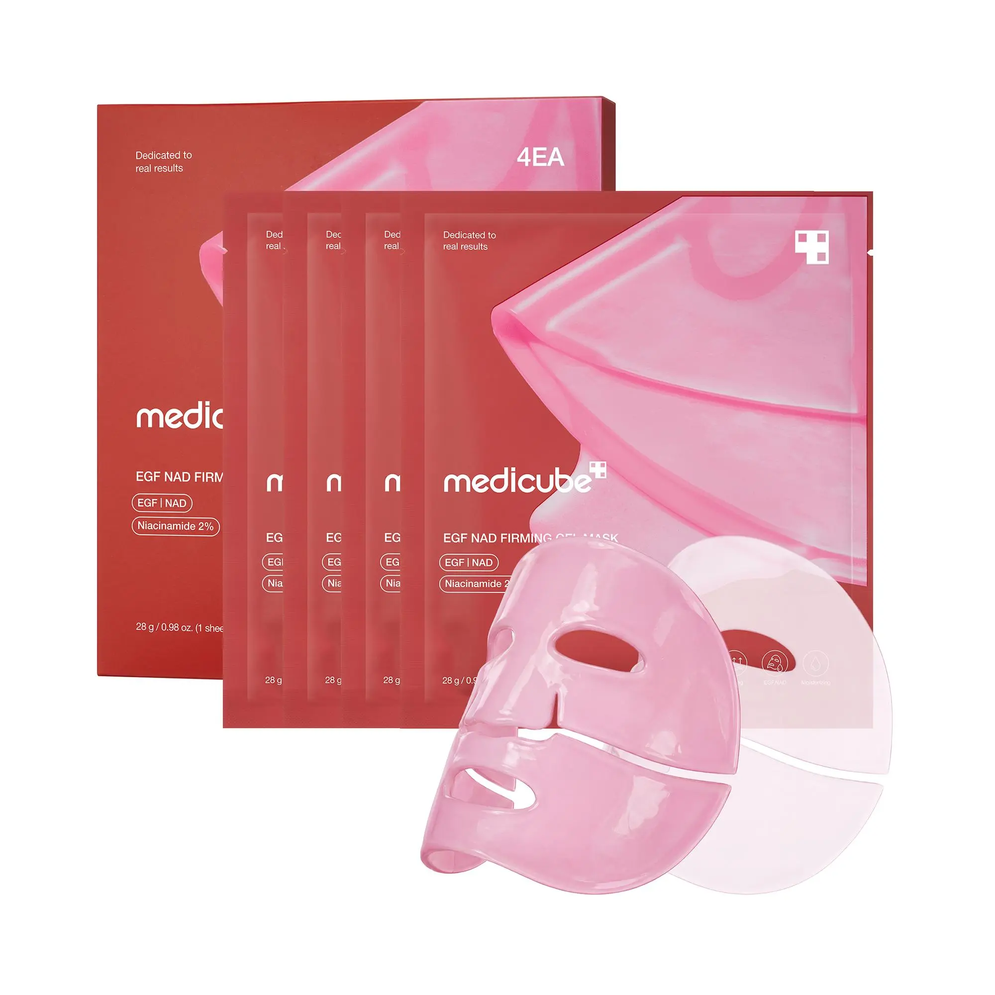 [NEW] [medicube] NAD+ EGF Firming Gel Mask (4 sheets) | Color Changing Red Jelly Mask | NAD+, EGF, Anti-aging, Plumping, Radiance Boosting |  Hydrogel Mask for Skin Elasticity & Volume |  Overnight Face Mask for Youthful-Looking Skin | Korean Skincare