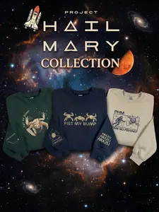 Embroidered Project Hail Mary Sweatshirt, Sleeve Embroidery Grace Rocky Save Stars, Project Hail Mary Inspired Graphic, Unisex Crewneck Tee