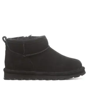 BEARPAW Shorty Youth Ankle Boot Black Size 1 | Comfortable & Durable Slip On Winter Boot for Kids