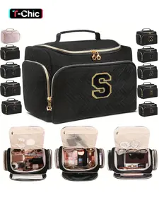 Large Wide-Open Travel Toiletry Bag, Lightweight Makeup Cosmetics Organizer with Handle, Essential Toiletries Storage for All Seasons, Travel Cosmetic Bags, Cosmetic Pouch, Travel Essentials