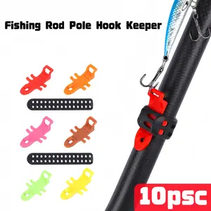 10 Sets Fishing Rod Pole Hook Protective Covers, Safety Holder for Bait Hooks, Universal Size Elastic Rubber Rings, Fishing Tool Accessories, Fishing Gear