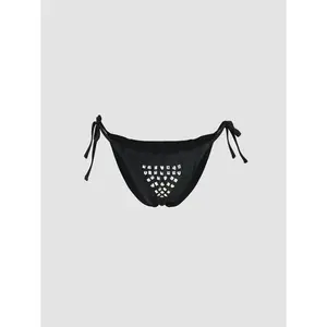 Cider [size 4-8]  Lettuce Trim Rhinestone Tie Side Bikini Bottom