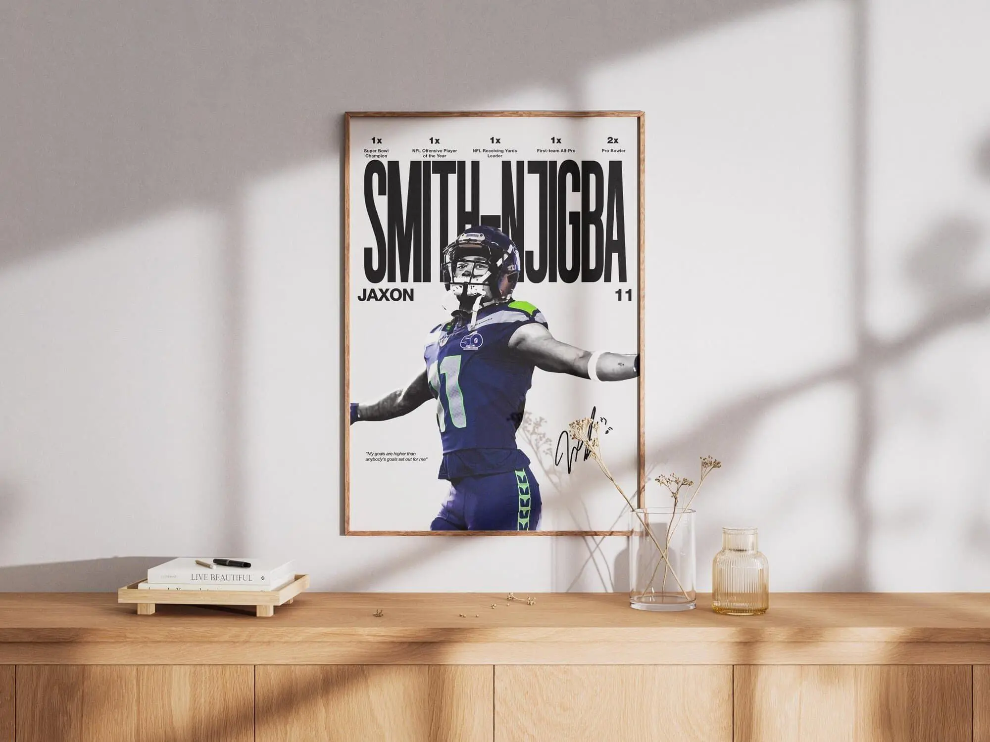 Jaxon Smith-Njigba Poster, Seattle Seahawks Wall Art, Sports Poster, JSN Fan Gift( Unframed - Print Only )