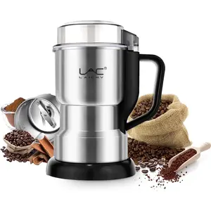 Electric Coffee Grinder & Spice Grinder, 150W Fast Grinding with Stainless Steel Blades for Coffee Beans, Spices, Seeds, Herbs, Dry Food Mill, Mini Kitchen Grinder (With handle)
