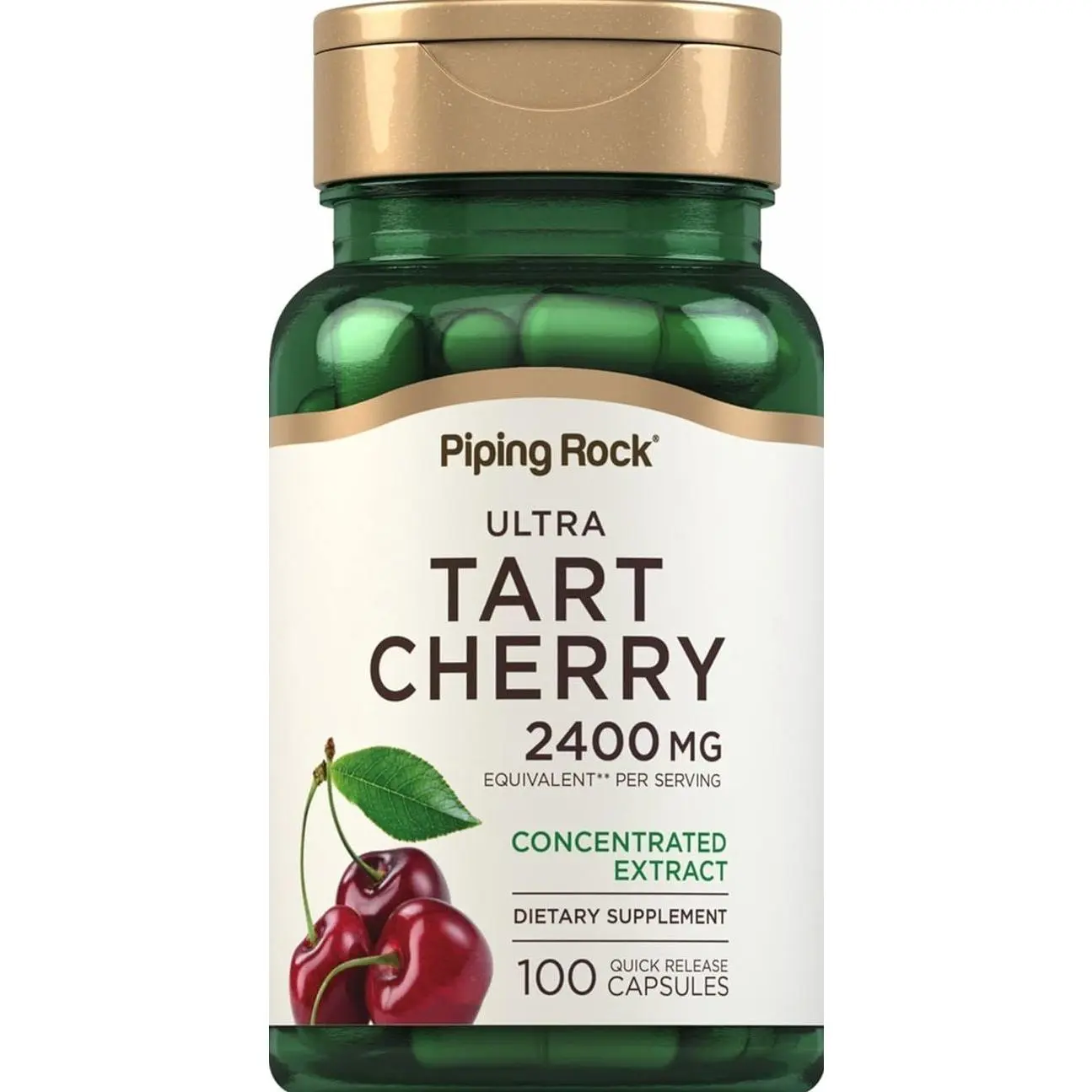 Piping Rock Tart Cherry Capsules | 100 Count | Concentrated Extract | Non-GMO, Gluten Free Supplement