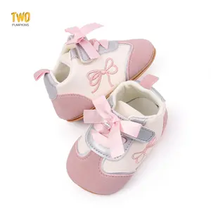 Baby Girls Fall Shoes, Soft Sole Embroidery Bow Sneakers Non-slip Toddler Shoes for Casual Daily
