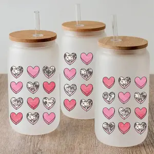 Valentines Day Cowgirl Tumbler Glass Cup Bottle Drinkware