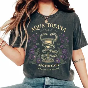 Feminist Aqua Tofana Apothecary T-shirt, Poison the Patriarchy, Vintage Feminist Clipart, Giulia Tofana