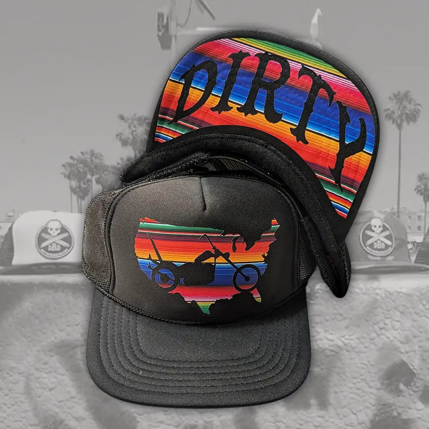 Dirty Biker Serape U.S.A. Black Snapback