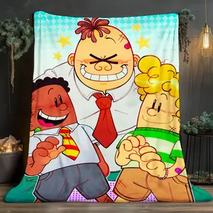 Cartoon animation Captain Underpants Soft and comfortable home blankets, small throw blankets, nap blankets, perfect Christmas gifts for friends and besties. Super soft heat-pressed blankets. Y251211