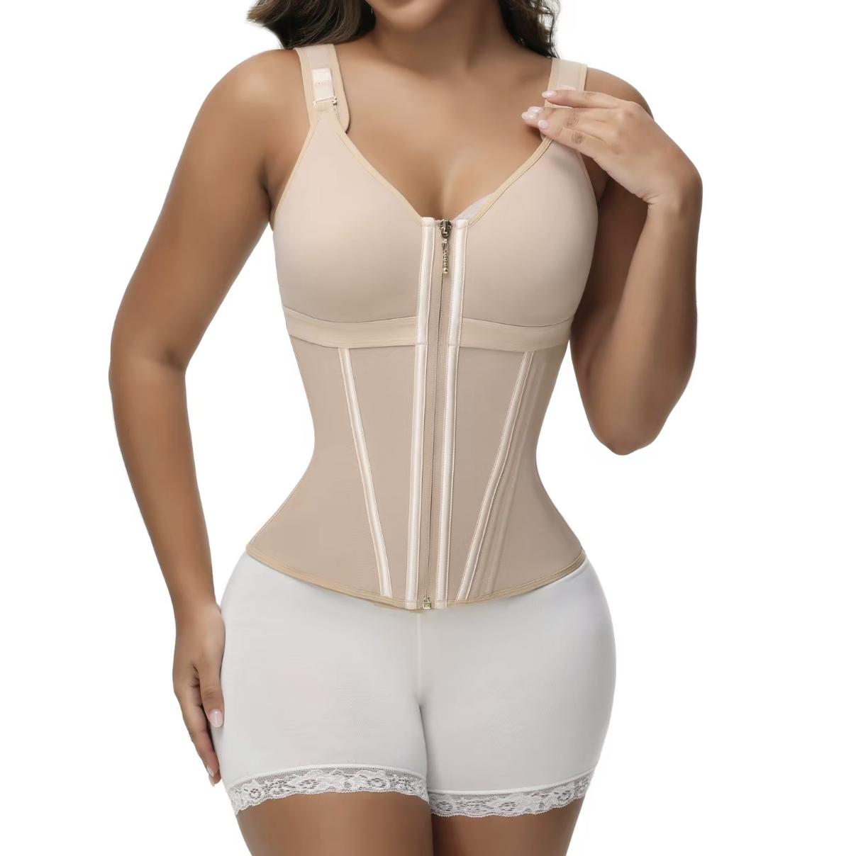 Waist Shapewear for Women with Bra Tummy Control Girdle Workout Shapewear with Adjustable Shoulder Strap