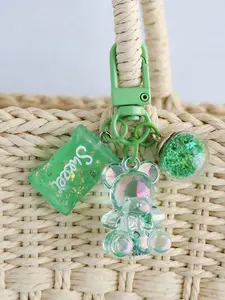 Valentine's Day gift teddy bear keychain pendant, candy-shaped keychain, phone accessory - candy bear keychain pendant for bags and keys - a great gift for classmates and friends, realistic, mini, fashionable, Cute Charms Keychain