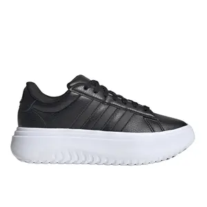 adidas Womens Grand Court Platform Sneakers Shoes Casual - Black adidas Womens Grand Court Platform Sneakers Shoes Casual - Black