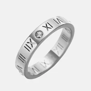 Roman Numeral CZ Eternity Band Ring - Non Tarnish