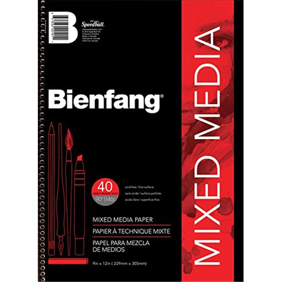 Bienfang Mixed Media Paper Pad - 5.5x8.5 in Art Materials, Paper Pads for Drawing, Business Needs, Ease to Workplace Functionality, Office Stationery, Desk Accessories, Sketchbook
