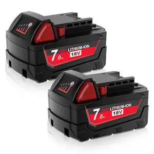2 Pack 8.0Ah 18V Replacement for Milwaukee M18 Battery Lithium XC Compatible with 48-11-1815 48-11-1820 48-11-1840 48-11-1850 48-11-1860 Cordless Tools