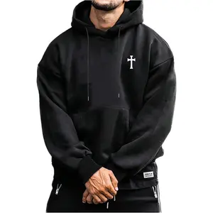 Hoodies for Men Graphic Print Drawstring Drop Shoulder Long Sleeve Sweatshirt Pullover Tops