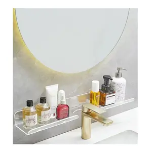 17 Inch Acrylic Bathroom Shelf Organizer Over The Faucet, Bathroom Sink Rack Over The Sink Shelf, Countertop Organizer Kitchen Above Faucet