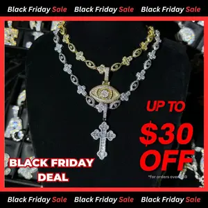 [ICE HUE]18K Gold Vacuum Plated Copper with 5A+ Sri Lanka Zircon Eye&Cross  Pendant With Eye&Cross Necklace Miami Italy Mexico & Micro Inspired for Women & Men Luxury Jewelry,Daily Wear,Casual Fashion,Gift Idea,Chicano,Classic,Hip Hop,Simple,Sporty Style