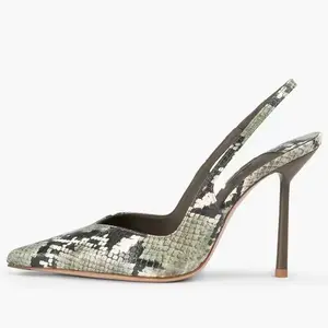 AINT LAURENTS-PYTHON SLINGBACKS