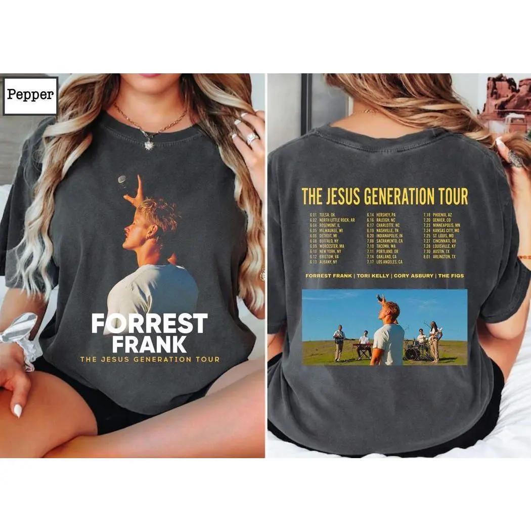 2-sided Comfort Colors Forrest Frank Jesus Generation Tour Shirt, Christian Worship HFN Tee