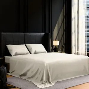 King Size Bed Sheets Set, 4 Pcs Soft Bedding Set with 15 Inch Deep Pocket For Mattress