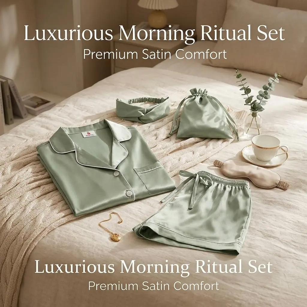 Women's Satin Silky Pajama Set - 4Pcs Floral Print Short Sleeve Shirt & Pants Soft Comfortable Loungewear Sleepwear for Nightwear Relaxing Home Wear Sizes XS to 4XL Women's Satin Silky Pajama Set - 4Pcs Floral Print Short Sleeve Shirt & Pants Soft Comfortable Loungewear Sleepwear for Nightwear Relaxing Home Wear Sizes XS to 4XL