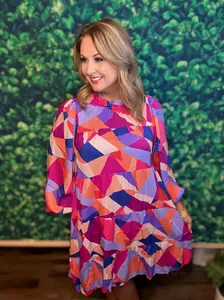 Printed Mirabelle Satin Dress