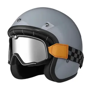 Unisex Vintage Harley-Style All-Season 3/4 Helmet - Summer Motorcycle Electric Bike Half Helmet for Men Women