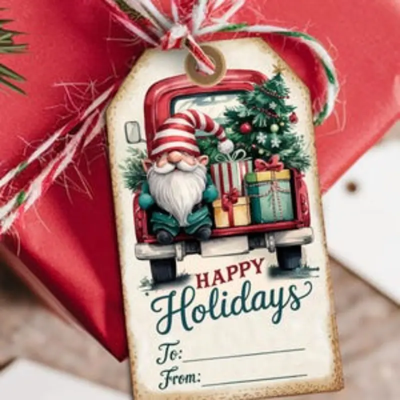 40pcs Christmas Gift Tags Bundle, Christmas Labels Tag, Gift Wrapping Supplies