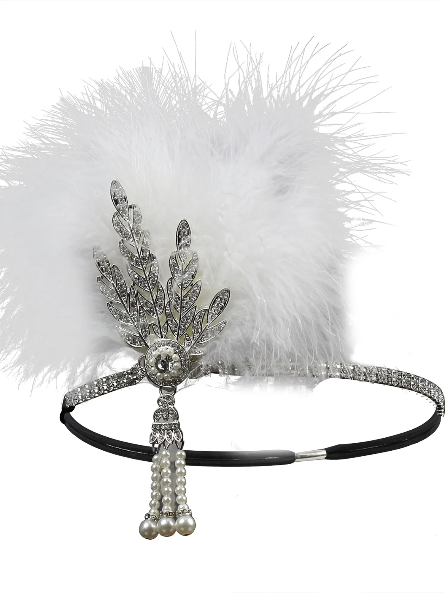 1920s Flapper Headpiece Great Gatsby Feather Headband 