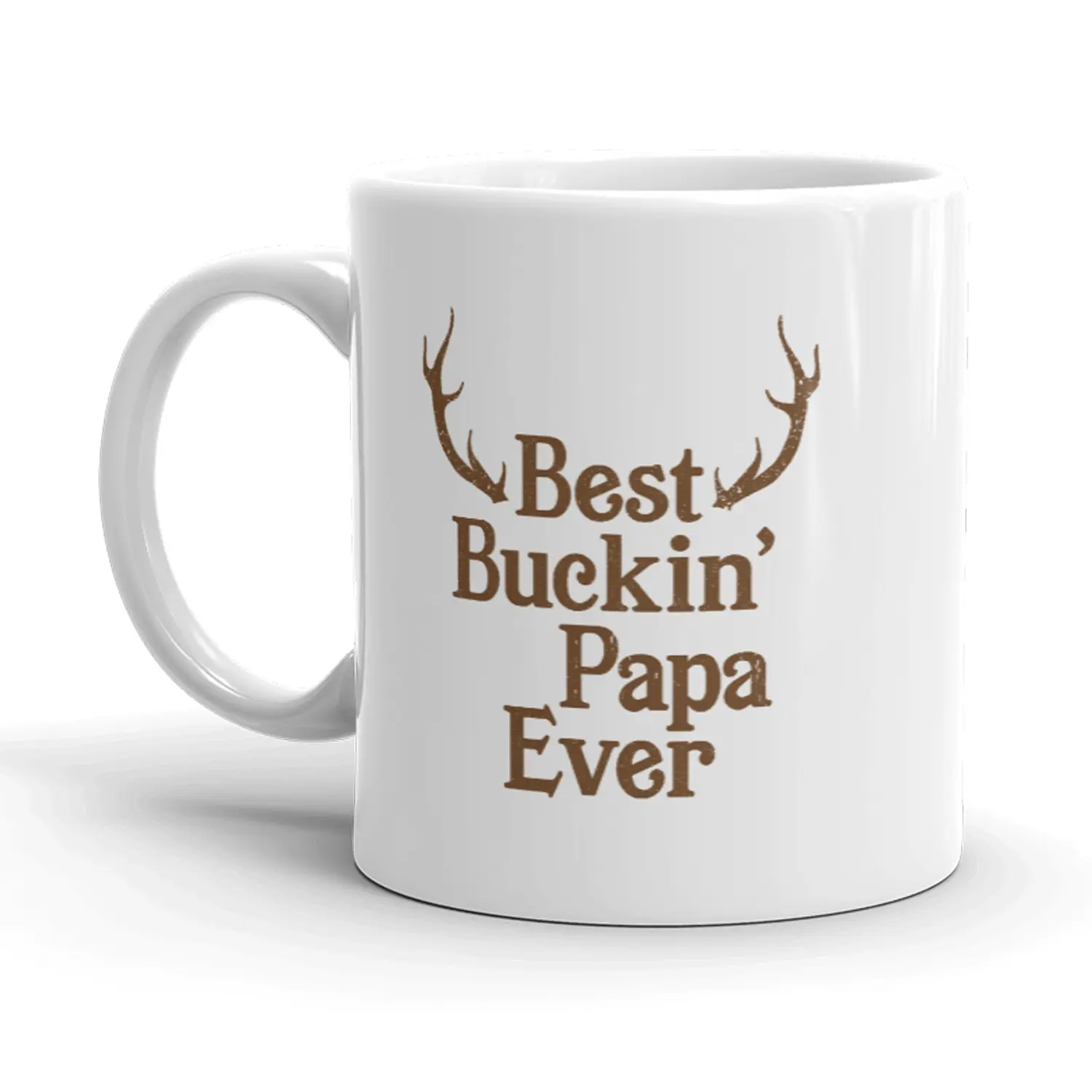 Best Buckin Papa Ever Mug Funny Fathers Day Hunting Tee Hunter Dad Coffee Cup - 11oz Funny Coffee Mugs Ceramic Printed Drinkware Cup