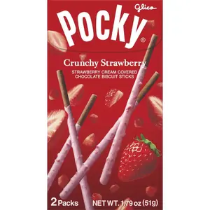 Glico Crunchy Strawberry Cream Covered Coconut Biscuit Stick (51g)