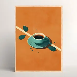 70s Wall Art Decor, Vintage Poster for Coffee Lovers, Unique Gift Idea, Retro Coffee Print for Boho Kitchen | Room Decor, Unframed – 5 Size, 8x12 to 27x40 inch