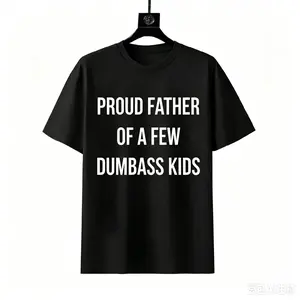 "Proud Dad of a Naughty Boy" Funny Quote T-Shirt Casual Father's Day Gift Daily Humor Casual Wear Slim Shape Men's Moisture Wicking