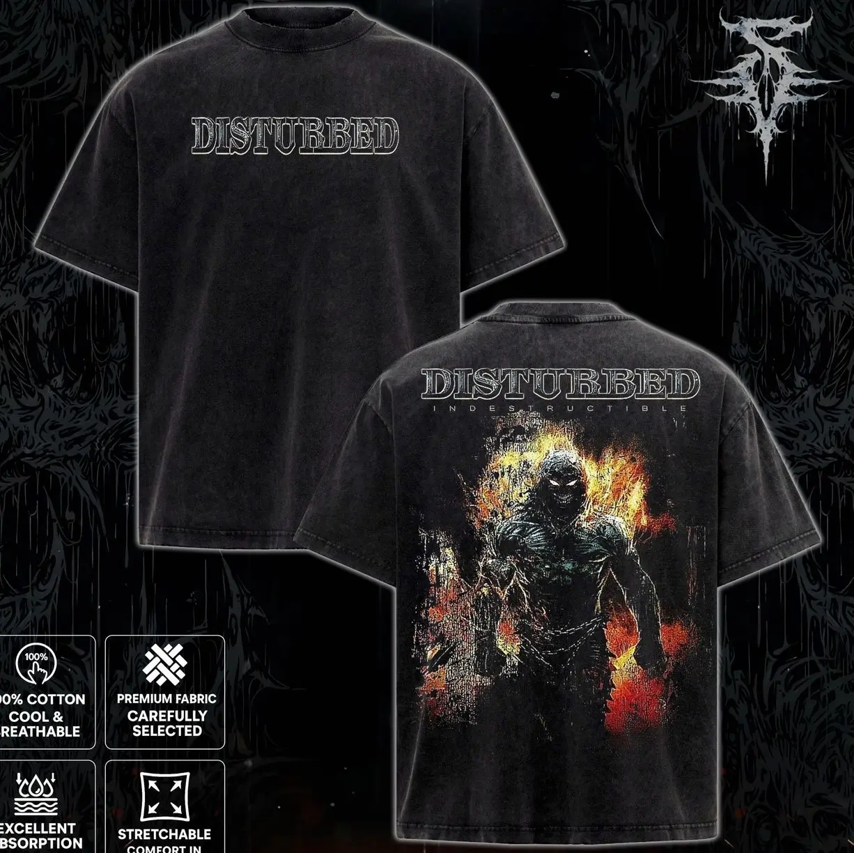 Disturbed Heavy Metal Shirt, Unisex Tshirt, Music Graphic Tee, Rock Band Shirt, Retro Music Tee, Rock Music Lover Shirt, Vintage Band Shirts, Casual Comfort Cotton Fabric, Crewneck Top, Menswear & Women's Clothing OTO