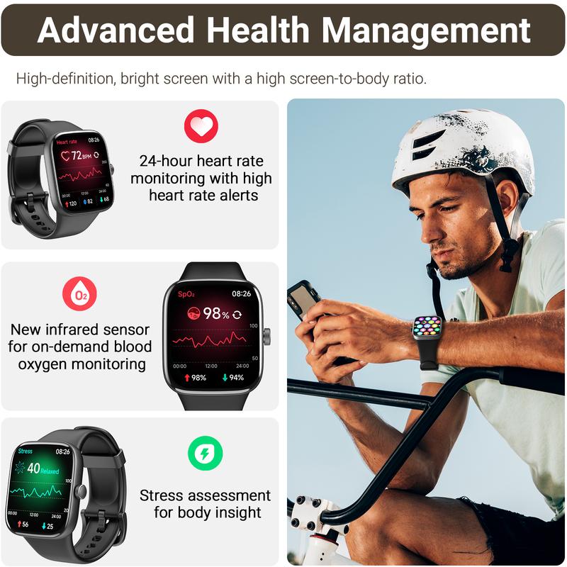 TOZO-S7 Smartwatch Bluetooth Call Ultra HD Screen Wearable Wristwatch Phone Smartphone Music Control Sleep Monitoring Stopwatch And Countdown Weather Forecast
