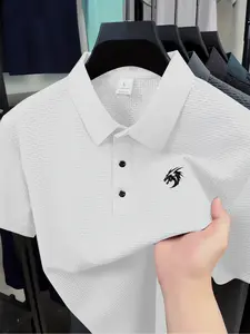 Cooling Knit Dragon Logo Polo Shirt – Men's Summer Short Sleeve with Collar
