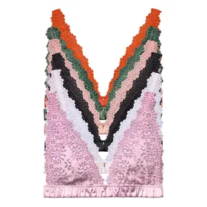 Spice Rack | Lacy Dazy Triangle Bralette / Peach Whip - Black - Tangerine Tango - White Orchid - Spice Jalapeno