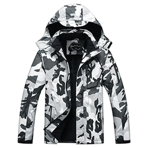 SUOKENI Men's Waterproof Ski Jacket Warm Winter Snow Coat Hooded Raincoat