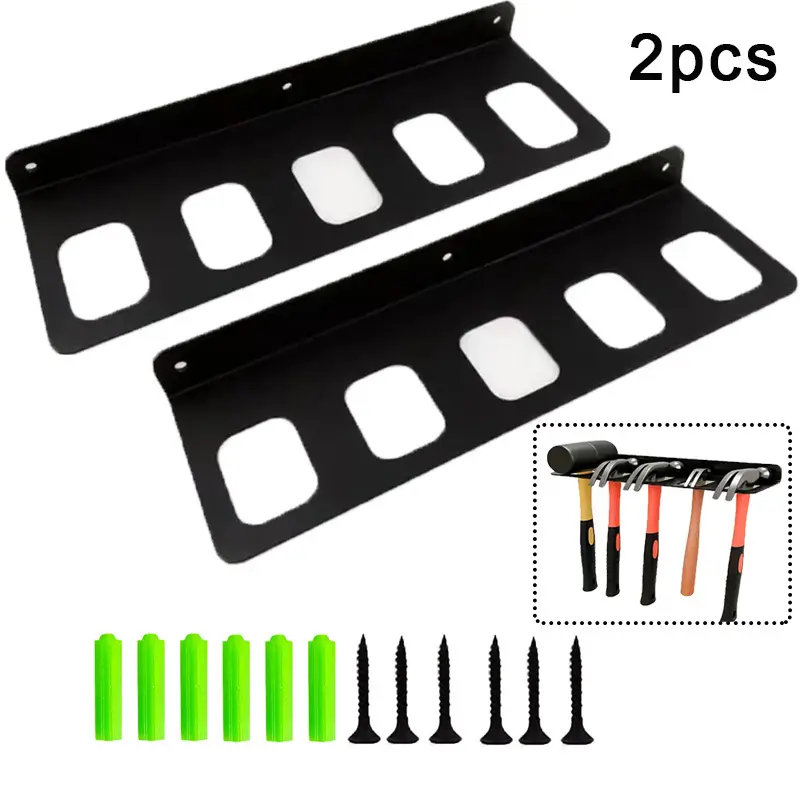 1/2pcs Metal Tool Storage Rack, Wall-Mounted Hammer Holder, Durable, Garage Home Organizer, Versatile Workshop Storage Solution