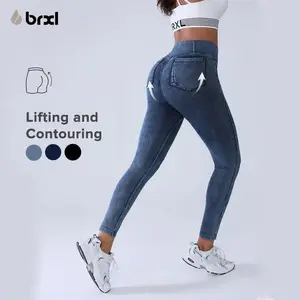 BRXL【Discount for live】Skinny Jeans for Women Stretchy High Waisted SoftCrossover Jeggings Cotton Denim Leggings with BackPockets Tummy Control Butt Lifting Comfort Fit No GapWaistband All Day Wear for Casual Office Street StyleOutfits-brxl-2
